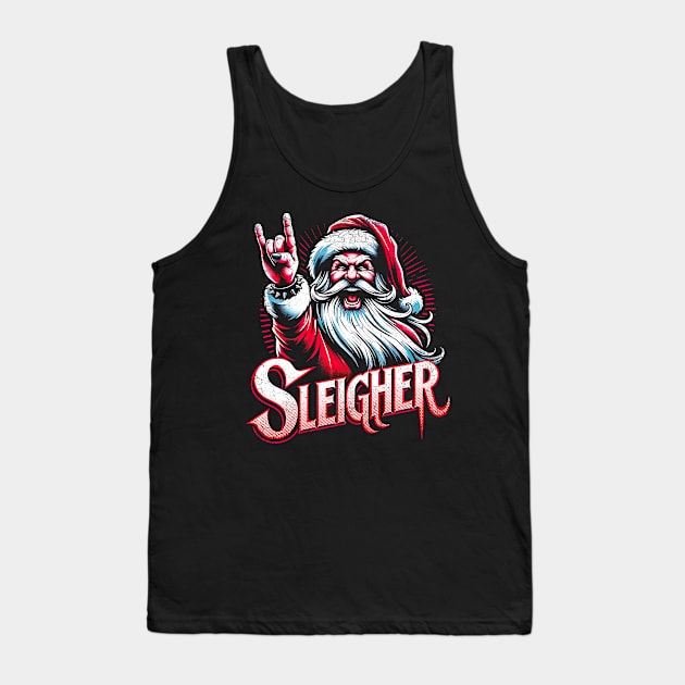 Sleigher Santa Claus Rock Christmas Tank Top by opippi